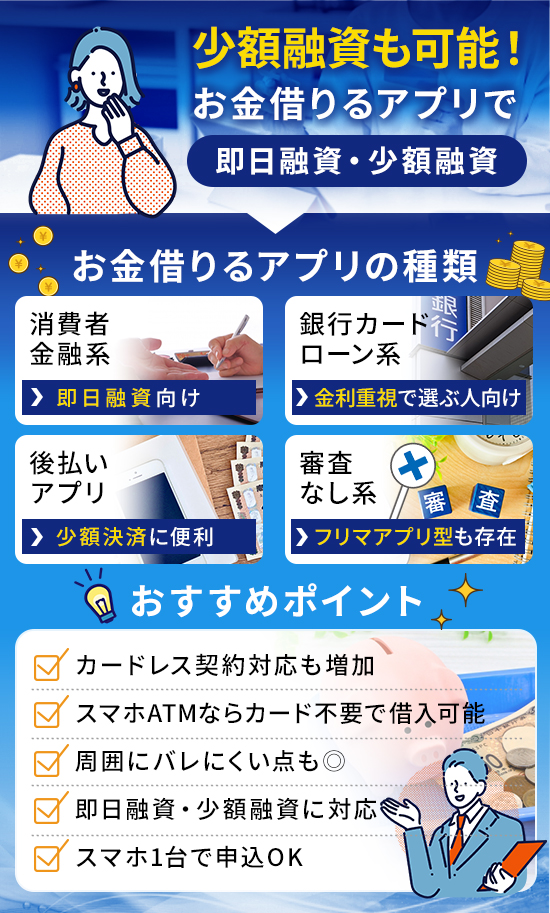 お金借りるアプリの特徴