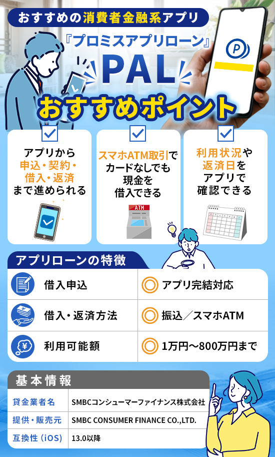 プロミスのアプリローン「PAL」の詳細画像