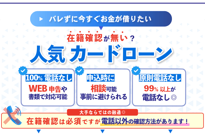 在籍確認なしカードローンおすすめランキグ前の説明