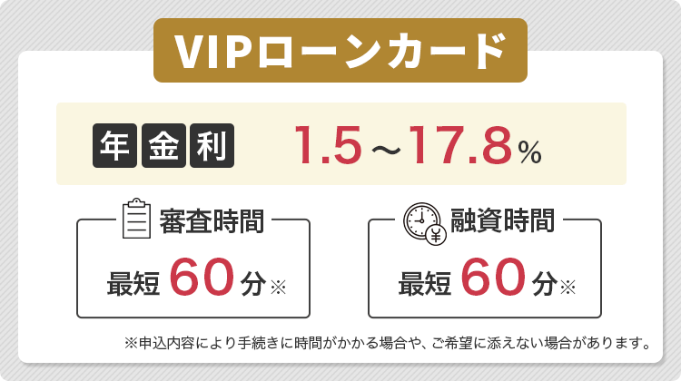 VIPローンカードについてまとめた画像
